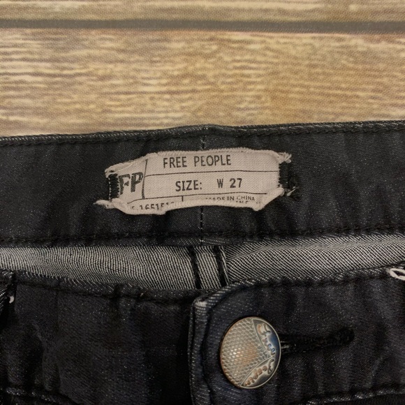 Free People Black Ripped Knee Skinny Jeans - Picture 6 of 7